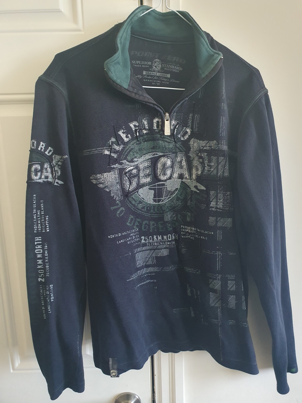 Point Zero Navy Quarter-Zip Graphic Sweater - Men